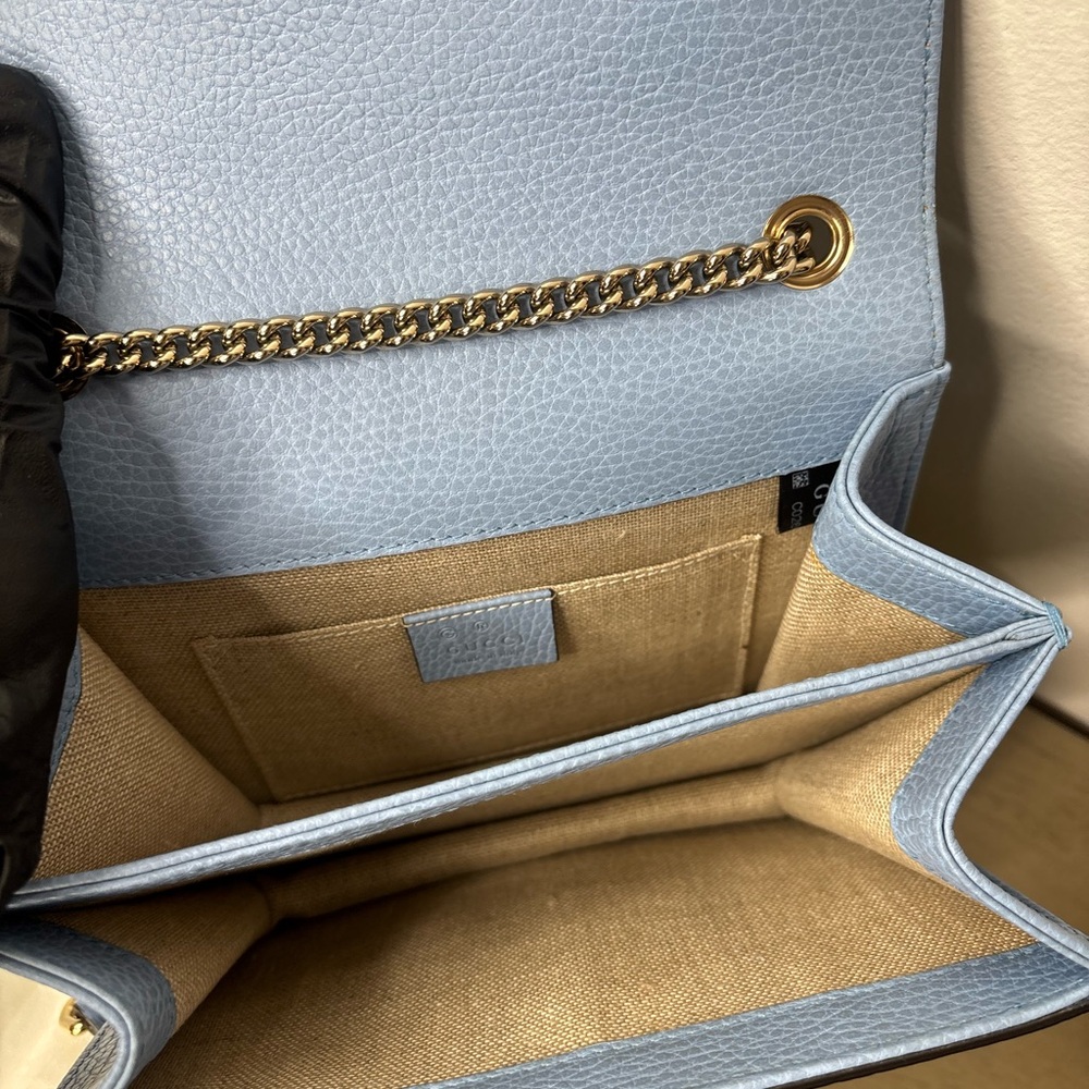 Gucci Pale Blue Leather Chain Crossbody Bag with Siver Hardware - Picture 15 of 16